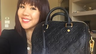 Louis Vuitton Empreinte Speedy B 25 REVIEW [upl. by Echikson]