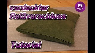 Kissenbezug mit verdeckten Reißverschluss nähen  DIY  Tutorial [upl. by Albrecht]