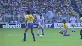 Caniggia goal v Brazil World Cup 90  Different Angle [upl. by Nnyltiac994]