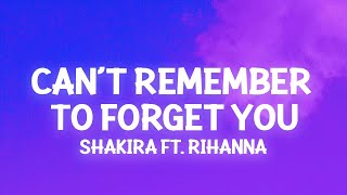 Shakira  Cant Remember to Forget You Lyrics ft Rihanna [upl. by Yekcaj]