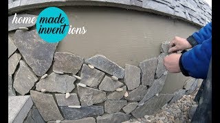 How to Install Natural Stone  DIY stone facing [upl. by Lawson820]