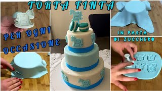 TORTA FINTA IN PASTA DI ZUCCHERO 🎂  TORTA PER OGNI OCCASIONE FACILE E VELOCE [upl. by Fine]