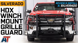 20192021 Silverado 1500 HDX Winch Mount Grille Guard Black Review amp Install [upl. by Annahsat522]