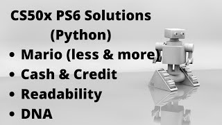 CS50 PSET6 Cash Credit MarioReadability DNA Python Solutions [upl. by Joo891]