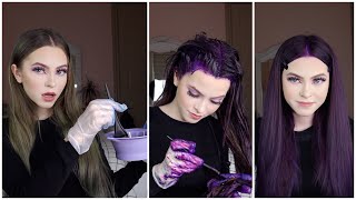 DYEING MY HAIR PURPLE  With Arctic Fox Purple Rain [upl. by Andras554]