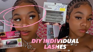 DIY Individual EYELASH EXTENSIONS  at home  💗  HIGHLY REQUESTED [upl. by Meehaf516]