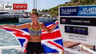 Briton becomes youngest woman to row solo across the Atlantic [upl. by Coraline]