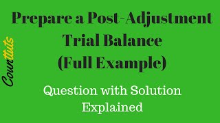 PostAdjustment Trial Balance Prepared Full Example [upl. by Cristen726]