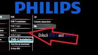 Philips TV Unlock DVBT and DVBC tuners with Service Menu [upl. by Zora]