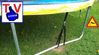 Trampoline anchors install tutorial  Trampolin Bodenanker Erdanker Anker Anleitung sturmsicher [upl. by Orabel]