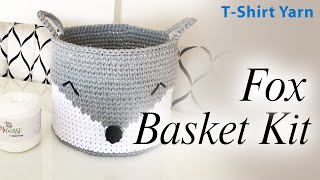 Crochet Basket TShirt Yarn Fox Basket Kit [upl. by Reinal]