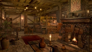 Fireplace Sounds  Medieval Tavern  Inn Ambience  1 hour [upl. by Eniamrehs]