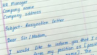 Resignation letter in english [upl. by Siugram978]