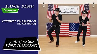 COWBOY CHARLESTON  Line Dance Demo amp Walk Through [upl. by Garges526]