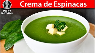 Sopa o Crema de Espinacas  VickyRecetaFacil [upl. by Araes]