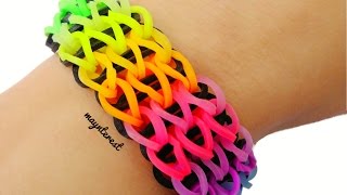 DIY PULSERA de GOMITAS Triple simple con telar Rainbow loom [upl. by Siuqcram698]