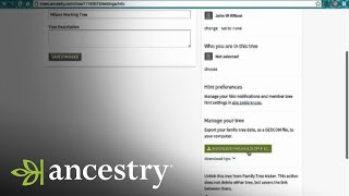 How to Download Your Tree from Ancestrycom  Ancestry [upl. by Boorer]