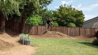 Backyard BMX Course  Dirt Jump Track and Quarter Pipe Build Progress [upl. by Werby982]