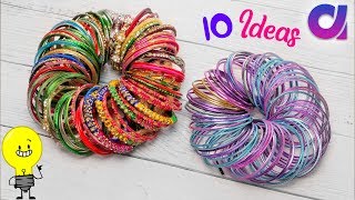 10 Awesome old bangles reuse idea at home  Best out of waste  Artkala [upl. by Art]