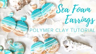 Sea Foam Earrings  Easy Polymer Clay Jewelry Tutorial [upl. by Odell]