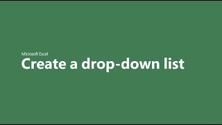 How to create a dropdown list in Microsoft Excel [upl. by Draw]