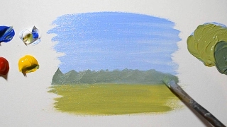 How to Paint a Simple Landscape  For Beginners [upl. by Natsyrt]