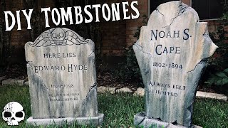 How to make Tombstones 💀 DIY Halloween Props [upl. by Aneekat]