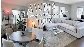 MY OFFICIAL STUDIO APARTMENT TOUR  lots of neutrals amp plants [upl. by Halimeda333]