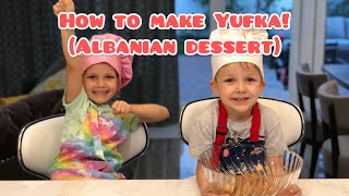 Alex and Gabi make Yufka  kids cooking  kids baking dessert [upl. by Marx]