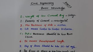 Civil Engineering Basic Knowledge part 1 [upl. by Jacky]