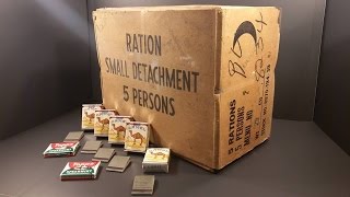 1957 5 Man MRE 24 Hour Ration 20000 Calorie Meal Ready to Eat Testing Oldest Food Review [upl. by Ynattir]