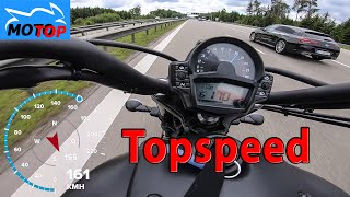 Kawasaki Vulcan S  TOPSPEED on AUTOBAHN  GPS 188kmh [upl. by Kitarp]