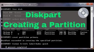 Diskpart Creating a partition [upl. by Alyal]