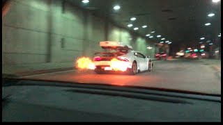 Twin turbo Huracan shootsflames supra vs huracan [upl. by Andee]