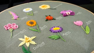 10 Gorgeous Flower Ideas Hand Embroidery Art with Simple Stitches [upl. by Rhoades347]