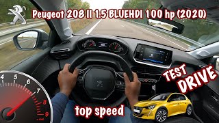 Peugeot 208 II 15 BLUEHDI 100 hp 2020  POV TOP SPEED DRIVE [upl. by Nylave]