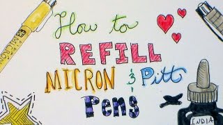 How To Refill Micron and Pitt Artist Pens [upl. by Kozloski]