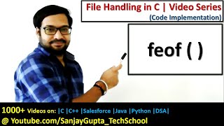 How to use of feof  to check location of file pointer in file handling in c programming [upl. by Sergu65]