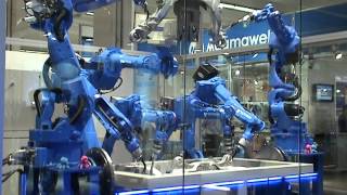 YASKAWA  7 robots  45 axis system [upl. by Nehtan]