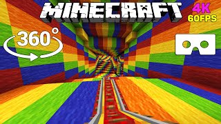 🌈Optical illusion in 360°  ROLLERCOASTER Minecraft VR 4K 60FPS [upl. by Arrimat659]