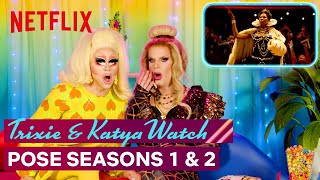 Drag Queens Trixie Mattel amp Katya React to Pose  I Like to Watch  Netflix [upl. by Fotina]