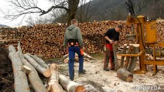 Holzspalten  Arbeiten mit der Motorsäge [upl. by Bezanson]