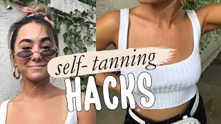 SELF TANNING HACKS TIPS amp TRICKS  Julia Havens [upl. by Adnilym]