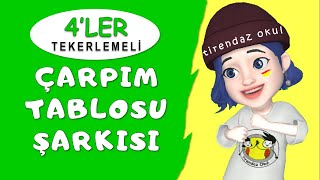 ÇARPIM TABLOSU 4LER ŞARKISI  KOLAY EZBERLEME  TEKERLEME  ANİMASYON [upl. by Rudich170]