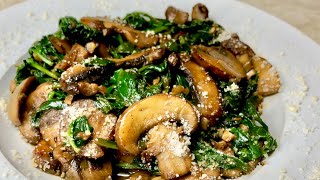 Garlic Mushroom amp Spinach  Quick Recipe [upl. by Faletti]