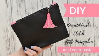 Clutch I Kosmetiktasche nähen  inkl Schnittmuster [upl. by Janelle89]