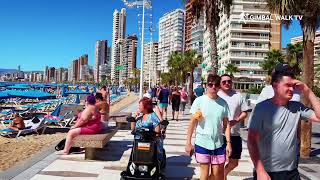 BENIDORM  LEVANTE BEACH  the whole full Levante Beach tour [upl. by Hairahcez]