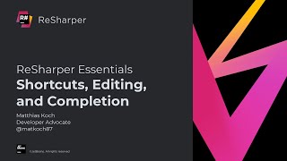 Shortcuts Editing Completion  ReSharper Essentials [upl. by Oicnaneb]