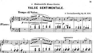 Tchaikovsky  Valse Sentimentale  Violin and Piano  Score [upl. by Pliner937]