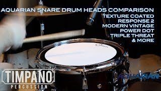 ULTIMATE Aquarian Snare Drum Heads Comparison  Timpano Percussion [upl. by Ariamo]